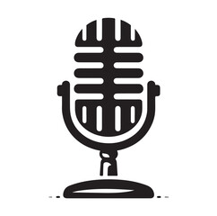 microphone silhouette vector illustration