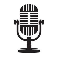 microphone silhouette vector illustration