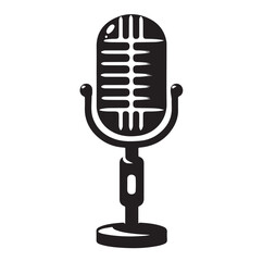 microphone silhouette vector illustration