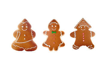 Gingerbread in the shape of people and a Christmas tree, Christmas sweets, Christian holidays, spice cookies