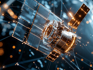 Ai generated satellite launch event outer space 3d render futuristic environment high-tech viewpoint innovation concept