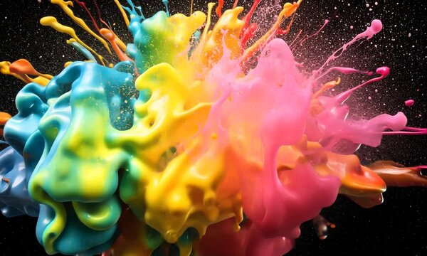 colorful brain explosion thought ai generated video concept