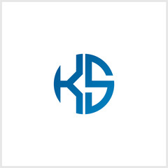 monogram letter ks, sk, circle shape lettering logo