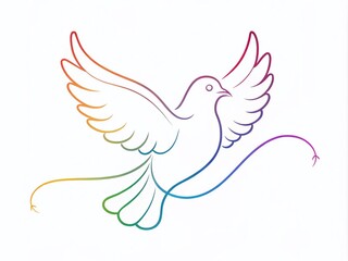 Obraz premium Continuous Line Drawing of a Dove Symbolizing Love and Peace in a Minimalistic Style for Modern Home Decor and Inspirational Art Prints