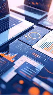 Detailed 3D of Global GDP Forecast with Clean Financial Data Charts and Graphs