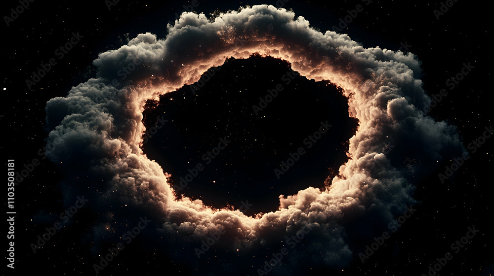 Wall mural stunning cosmic cloud formation with luminous edges in space