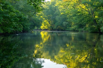 Obraz premium reflection of trees in the water