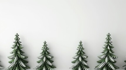 Obraz premium christmas trees on white background 3d.