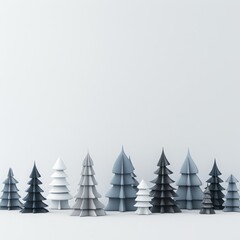 Obraz premium christmas trees on white background 3d.