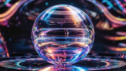 Transparent Blue Holographic Ball