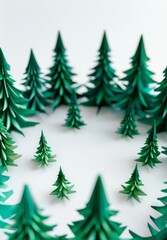 Obraz premium christmas trees on white background 3d.