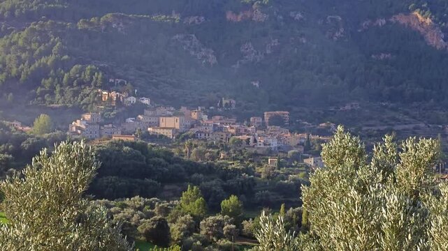 panoramic view of the small town of Estellencs in Mallorca