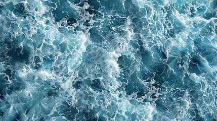 Fototapeta premium An aerial view of choppy ocean water.