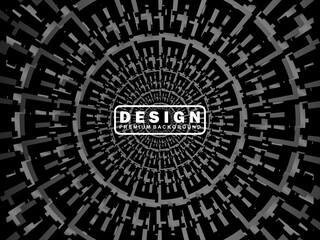 Abstract futuristic dark black background with circular wave design. Realistic 3d wallpaper with modern digital patterns. Perfect background for posters, websites, brochures, banners, apps, etc.