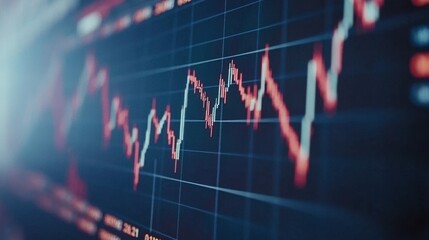 A glowing stock market graph showing rising trends on a futuristic digital interface.