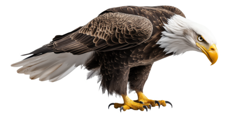 PNG Bald eagle with detailed feathers and sharp claws