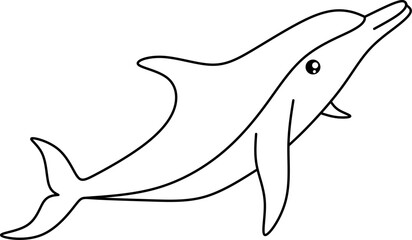 Dolphin line art for children coloring book