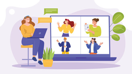 Video Conferencing Concept Illustration