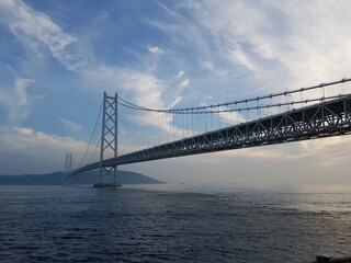 a long bridge connecting the island of Awaji and Maeko