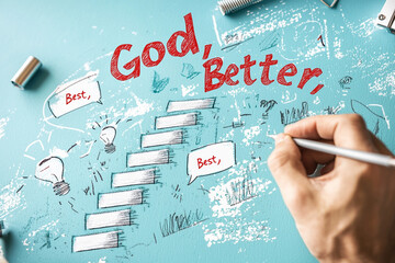 Ai generate step-by-step guide on personal growth diy concept artistic environment inspirational viewpoint