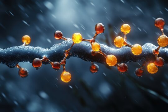 Macro depiction of fuel additives and their molecular compositions A detailed visual exploration of octane boosters, cetane improvers, and other crucial fuel components at a microscopic level