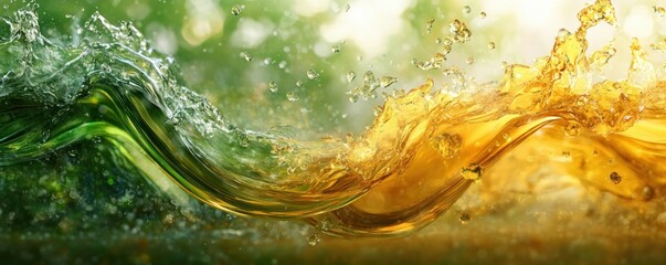 Mixed-material art depicting the innovative transformation of crude oil into sustainable biofuel within a modern industrial setting This visually stunning image showcases the dynamic process