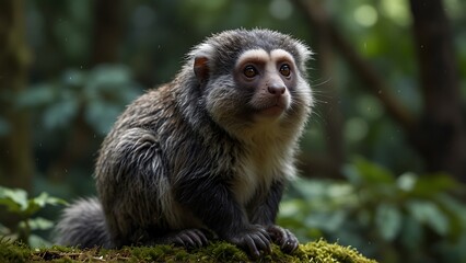 marmoset monkey in the forest