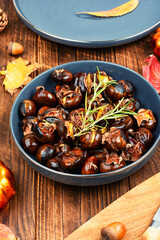 Charred roasted Chestnuts.