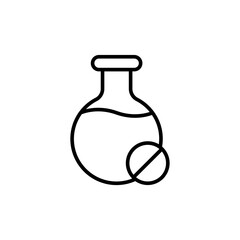 No chemical outline icons, minimalist vector illustration ,simple transparent graphic element .Isolated on white background