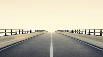 Serene and Minimalist View of an Empty Bridge Under Soft Light