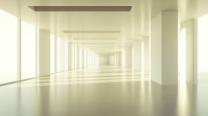 Obraz premium Bright and Spacious Empty Room with Modern Architectural Design