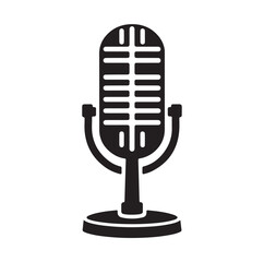 microphone set silhouette vector  illustration