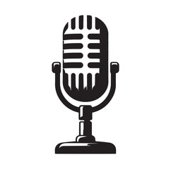 microphone set silhouette vector  illustration