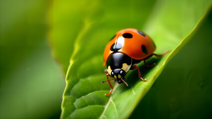 Fototapeta premium Close-Up of a Ladybug in Nature