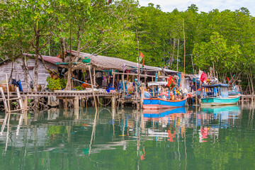 bamboo huts at fishermans village Kalak Khok at the island of Koh Chang