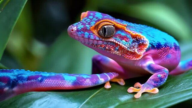 a pair of gecko on a branch