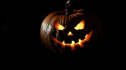 Fototapeta premium Halloween pumpkins on a driftwood