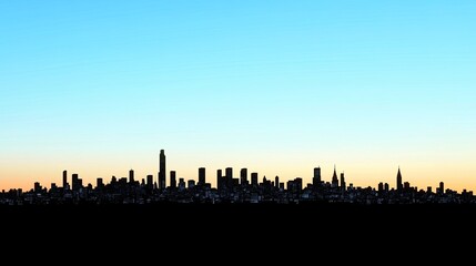 Fototapeta premium City Skyline Silhouette at Dusk with Colorful Sky Background