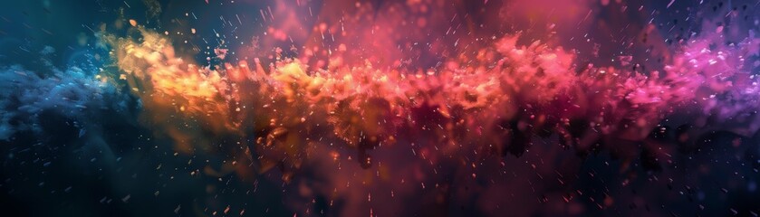 Fototapeta premium Explosion splash of colorful powder with freeze. MZ