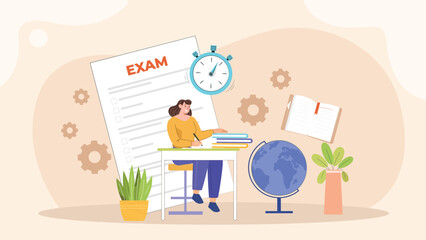 College Entrance Exam Illustration