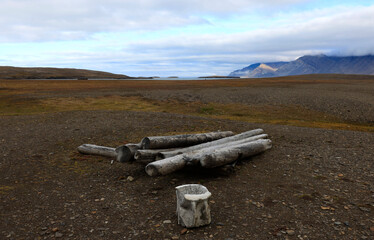 The landscape of Bamsebu in Svalbard
