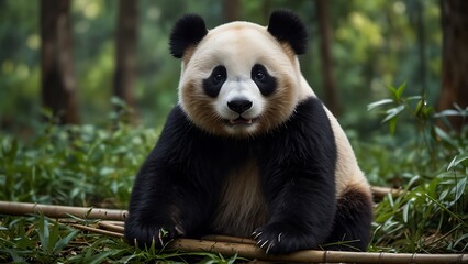 Fototapeta premium giant panda bear in the forest