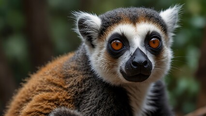 Fototapeta premium ring lemur on the tree forest