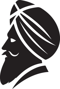 black sikh man profile silhouette clip art preview