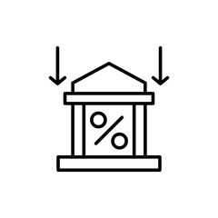 Recession outline icons, minimalist vector illustration ,simple transparent graphic element .Isolated on white background
