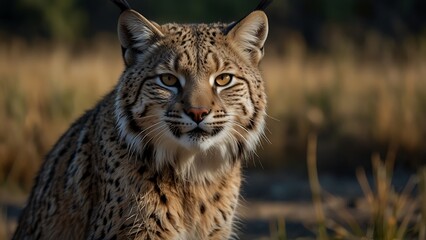 Obraz premium portrait of a bobcat in the savannah
