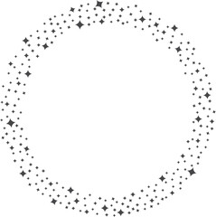 A black and white image of a circle with many small dots in it