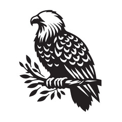 Obraz premium Eagle silhouette vector. Eagle logo, icon vector design. Bird silhouette. 