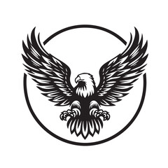 Obraz premium Eagle silhouette vector. Eagle logo, icon vector design. Bird silhouette. 