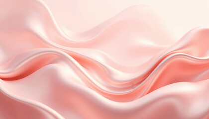 Silky fabric swirls in graceful waves, soft blush background, ideal for beauty and fashion concepts